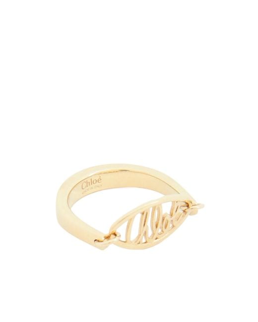 Chloé White Logo Ring