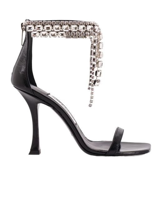 Jimmy Choo Black Verity 100 Embellished Sandals