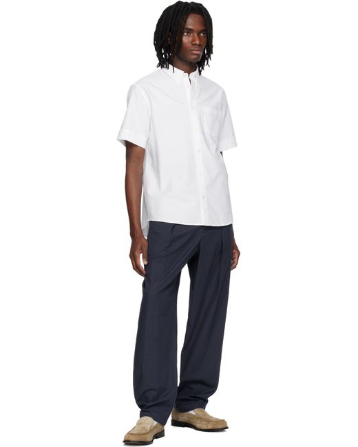 A.P.C. White Short-Sleeved Button-Up Shirt for men