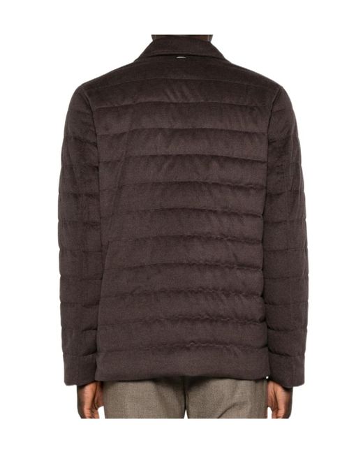 Herno Brown Quilted Zip-Up Padded Jacket for men