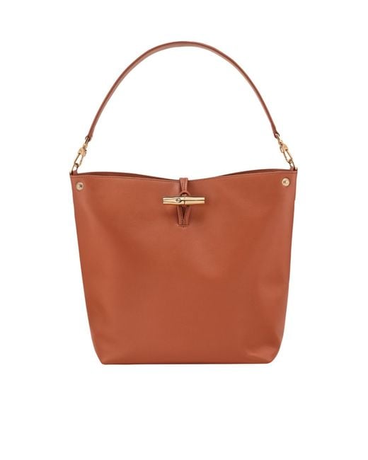 Longchamp Brown The Roseau Medium Hobo Bag