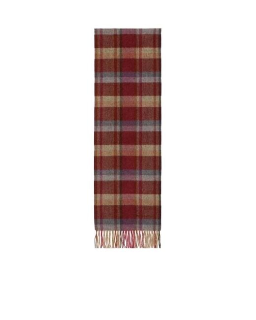 Ferragamo Red Plaid Detail Scarf
