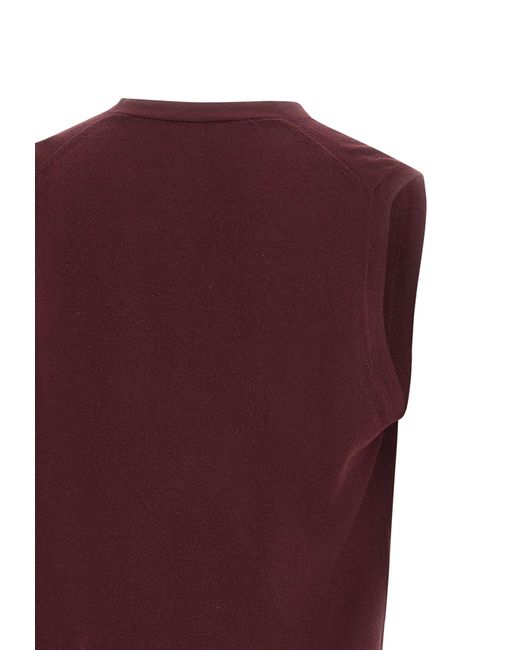 Gran Sasso Purple Buttoned Sleeveless Cardigan for men