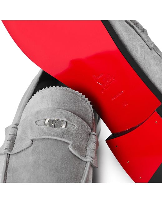 Christian Louboutin Gray Solid Color Loafers for men