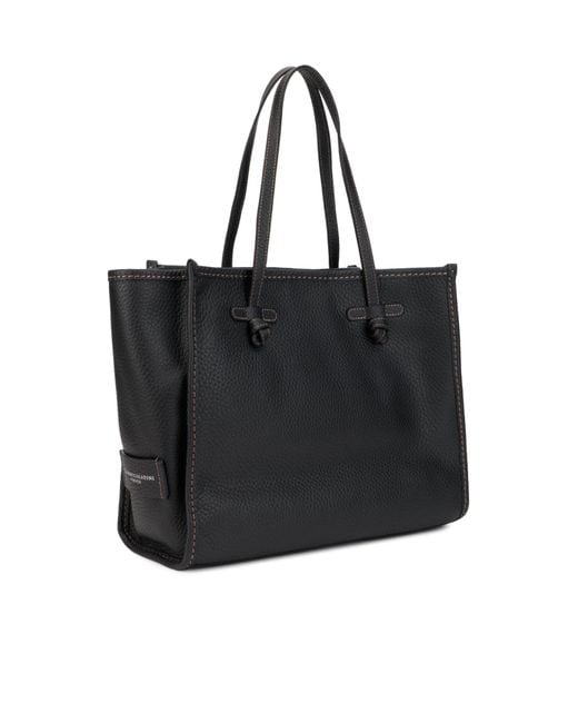 Gianni Chiarini Black Marcella Grained Leather Tote Bag
