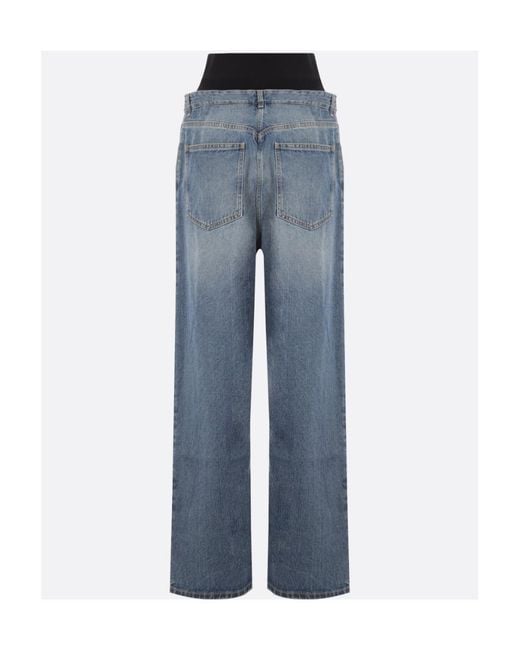 Alaïa Blue Wide-Legged Jeans