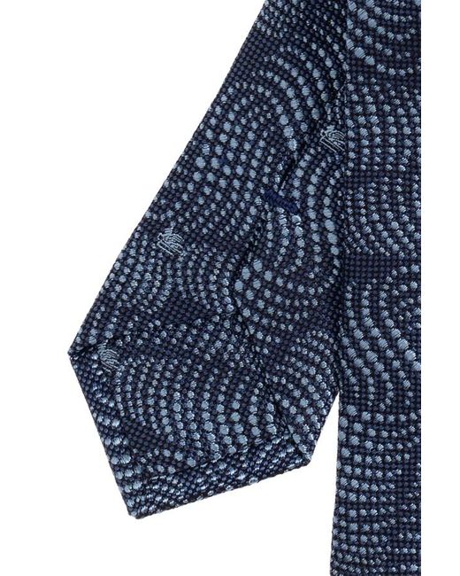 Etro Blue Polka Dot Printed Pointed Tip Tie for men