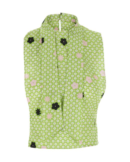 MM6 by Maison Margiela Green Floral Scarf-Detailed Top