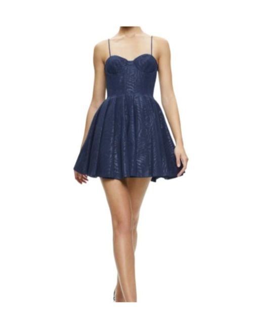 Alice + Olivia Blue Adara Bustier Minidress