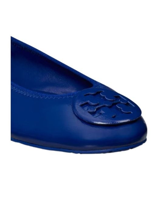Tory Burch Blue Reva Travel Ballet Flats