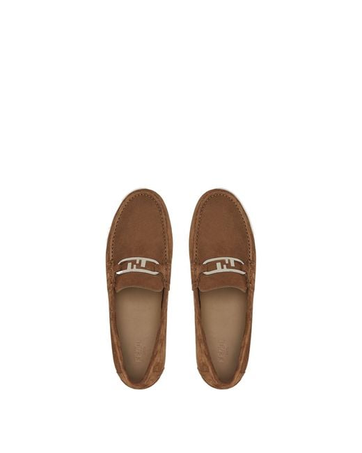 Fendi Brown O'Lock Slip-On Loafers for men