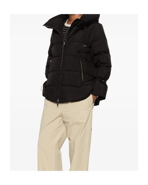 Moorer Black Hooded Down Jacket