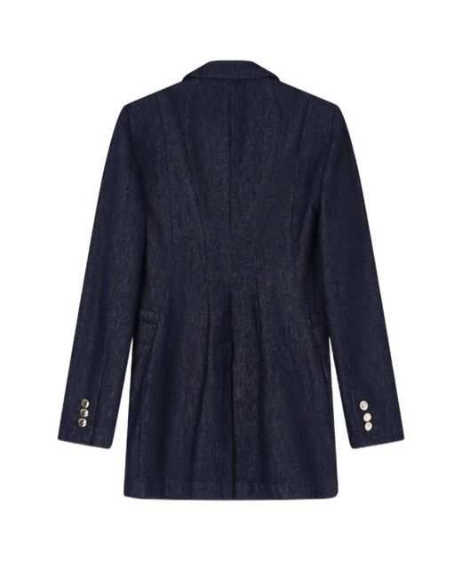 Emporio Armani Blue Double-Breasted Coat
