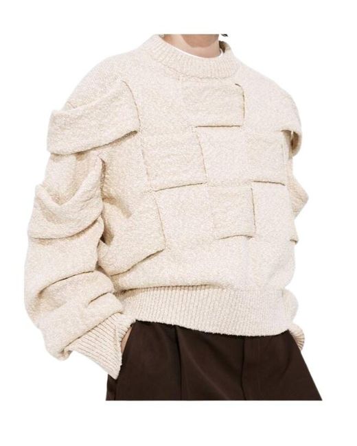 Bottega Veneta Natural Cotton Intrecciato Sweater