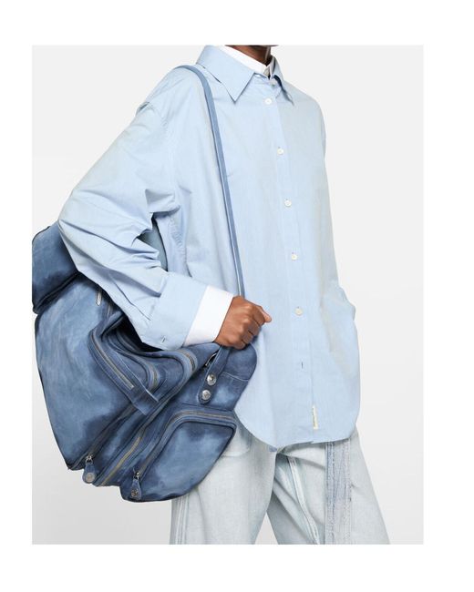 Acne Blue Layered Button-Up Shirt