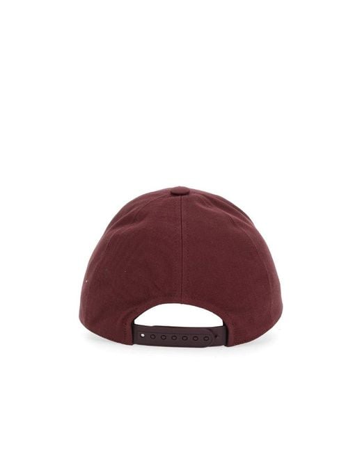 Courreges Red Logo-Patch Cotton Cap