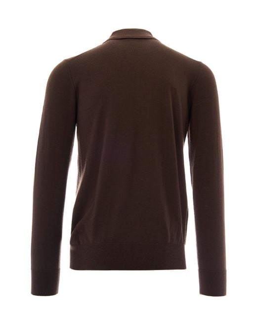 Paolo Pecora Brown Long-Sleeved Sweater for men