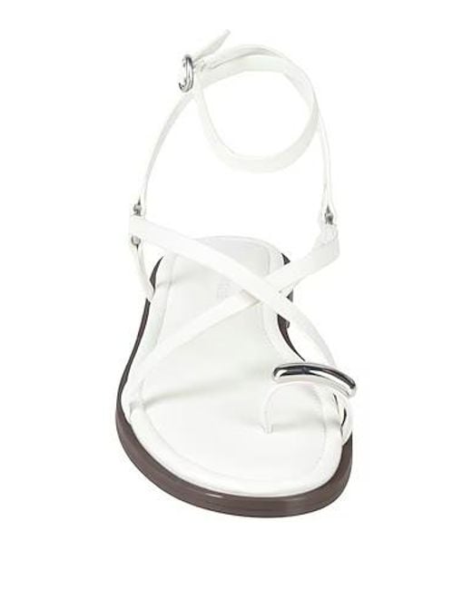 Rag & Bone White Toe Strap Flat Sandals
