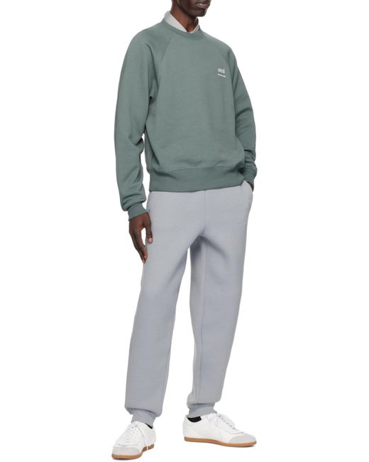 AMI Green Logo Printed Crewneck Sweatshirt for men