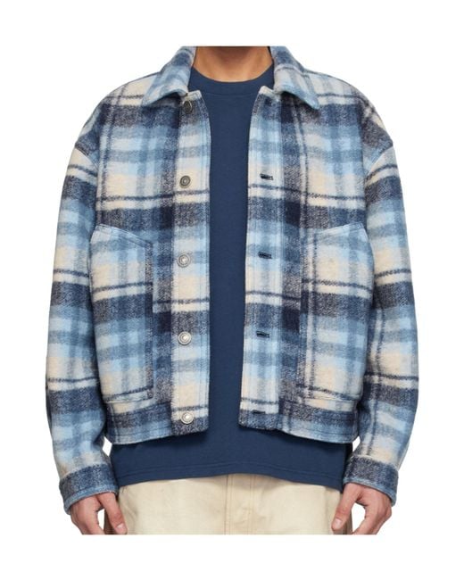Isabel Marant Blue Checked Buttoned Jacket for men