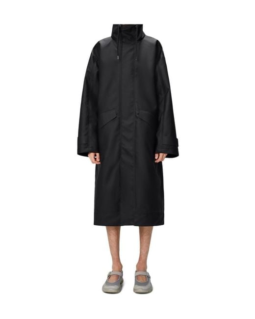 Rains Black Vision Longer Jacket for men