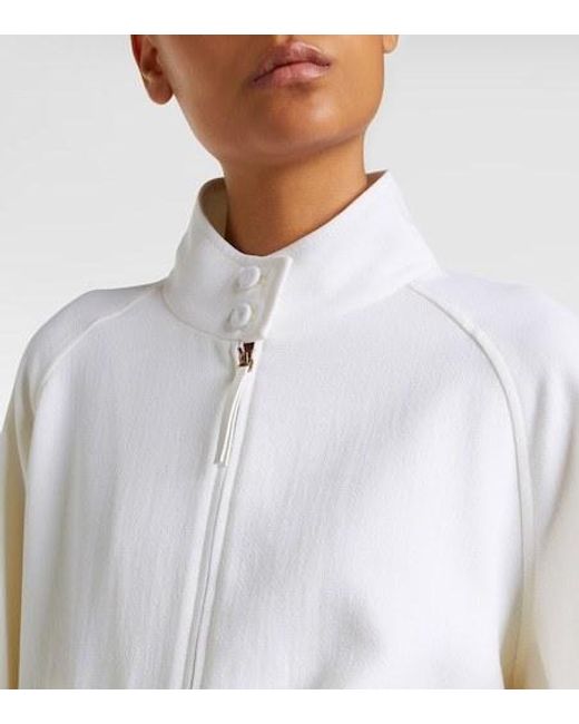 Gabriela Hearst White Aluin Virgin Wool Bomber Jacket