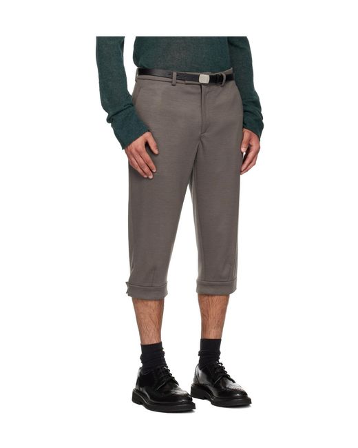 Rier Gray Knickerbocker Wool Shorts for men