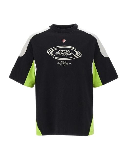 Casablanca Black Color Block Oversized T-Shirt for men