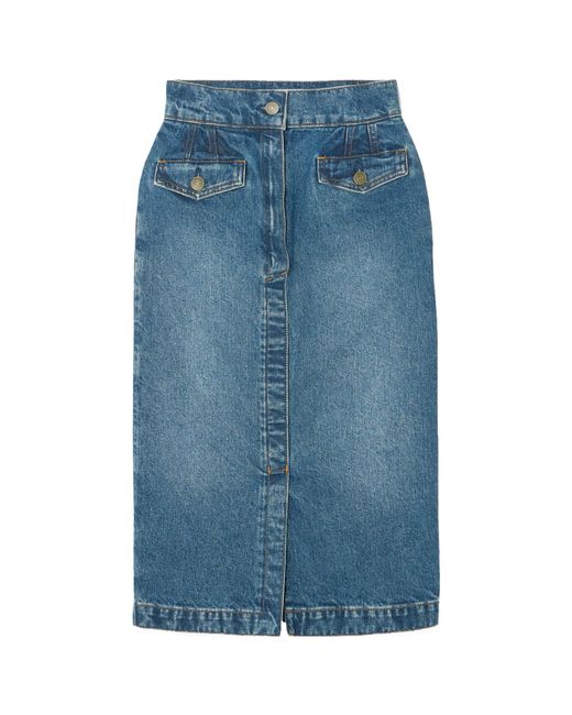 FRAME Blue Jeans Mid-Length Skirt