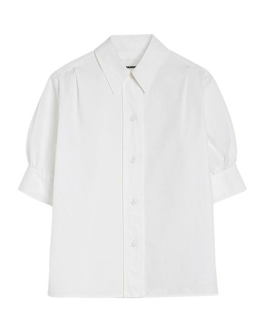 Jil Sander White Button-Up Half Sleeved Shirt