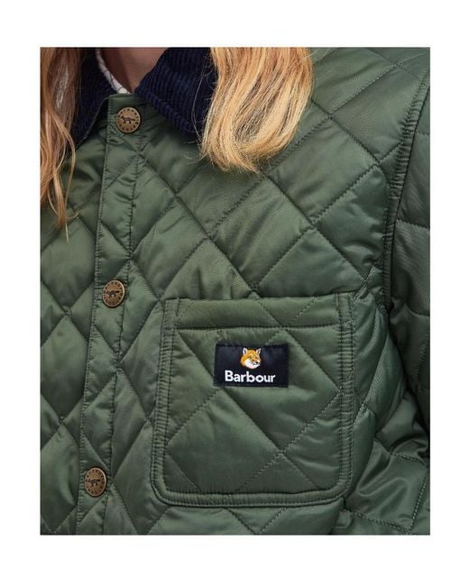 Barbour Green X Mk Kenning Logo-Patch Padded Jacket for men