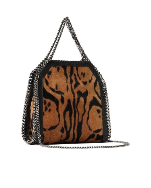 Stella McCartney Brown Mini Falabella Printed Chained Tote Bag