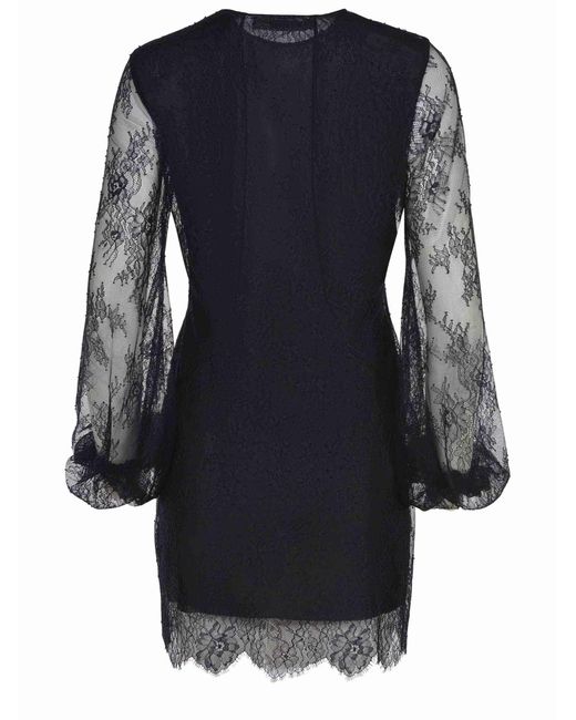 Philosophy Di Lorenzo Serafini Black Lace-Detailed Sheer Dress