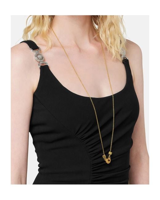 Versace Metallic Greca Double-Chain Necklace