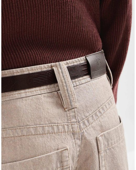 Brunello Cucinelli Natural Lamé-Denim Baggy Trousers With Monili