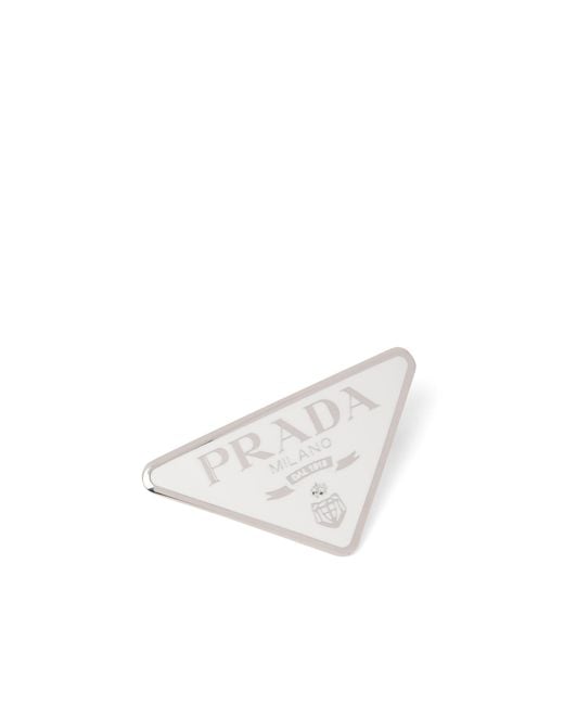Prada White Metal Hair Clip