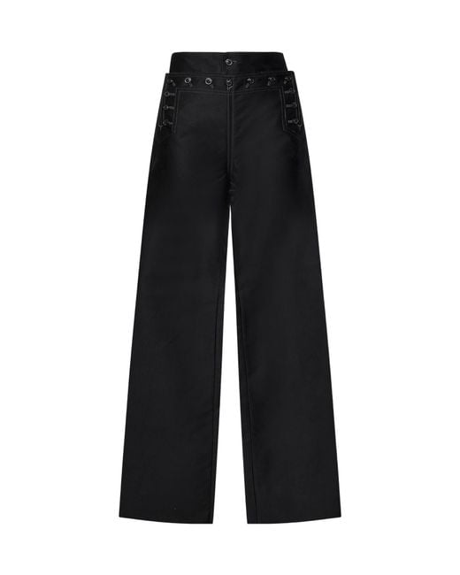 Maison Margiela Black Layered Wide-Leg Trousers