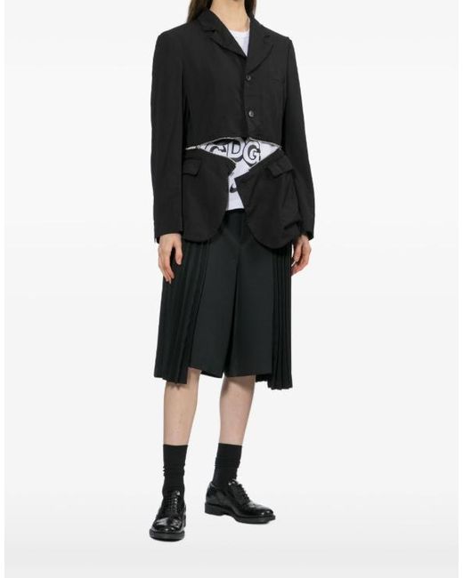 Comme des Garçons Black Zipper Detail Suit Jacket for men