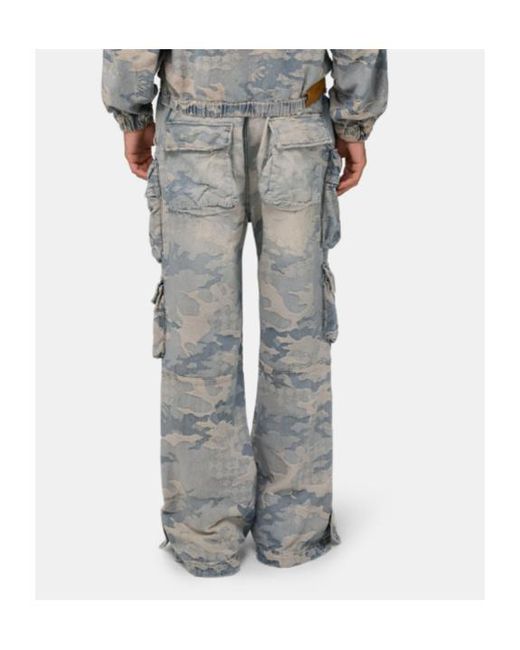 Amiri Gray Camo-Jacquard Baggy Cargo Jeans for men