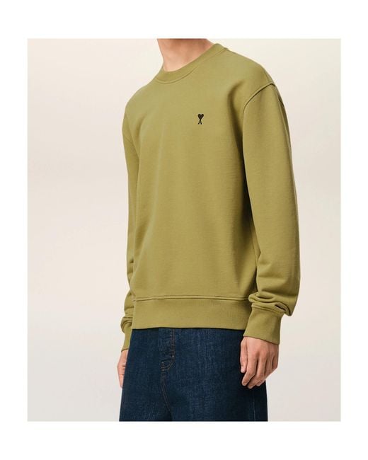 AMI Green Ami Ami De Coeur Crewneck Sweatshirt for men