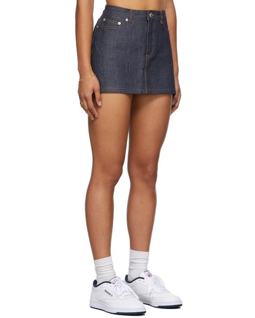 A.P.C. Blue Denim Mini Skirt