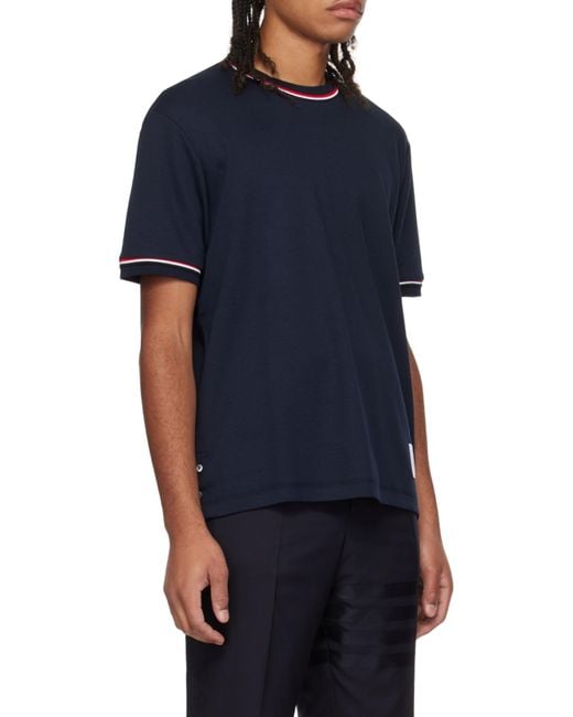 Thom Browne Blue Milan Striped Crewneck T-Shirt for men