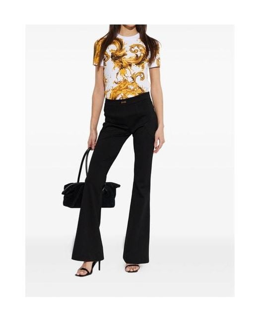 Versace Metallic Jeans Couture Baroque Printed Crewneck T-Shirt