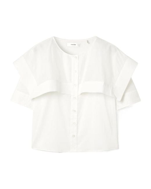 FRAME White Cape-Effect Cotton Shirt