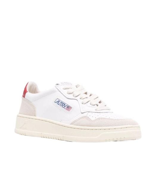 Autry White Logo Patch Low-Top Sneakers for men