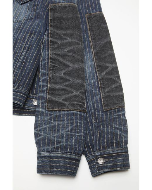 Acne Blue Patchwork Denim Jacket for men