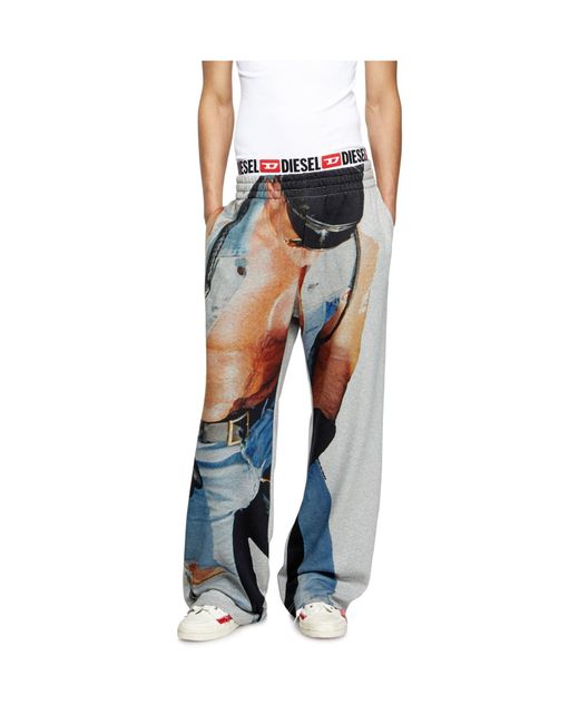 DIESEL Blue X Tom Of Finland Foundation Graphic-Print Trousers for men