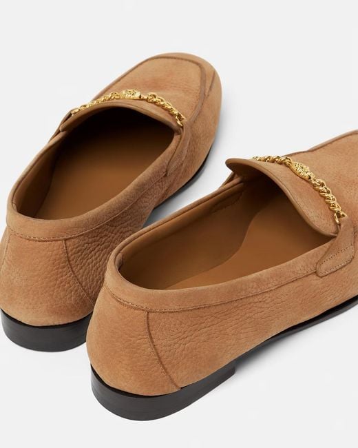 Versace Brown Medusa Round-Toe Loafers for men