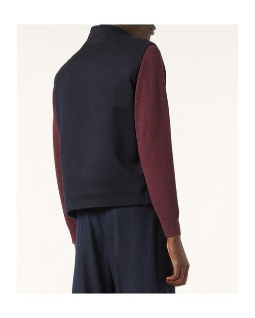 Loro Piana Blue Henley Buttoned Gilet for men