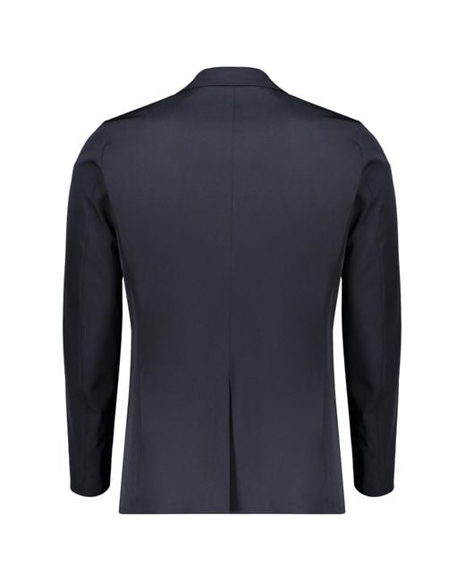 Herno Blue Single-Breasted Blazer for men